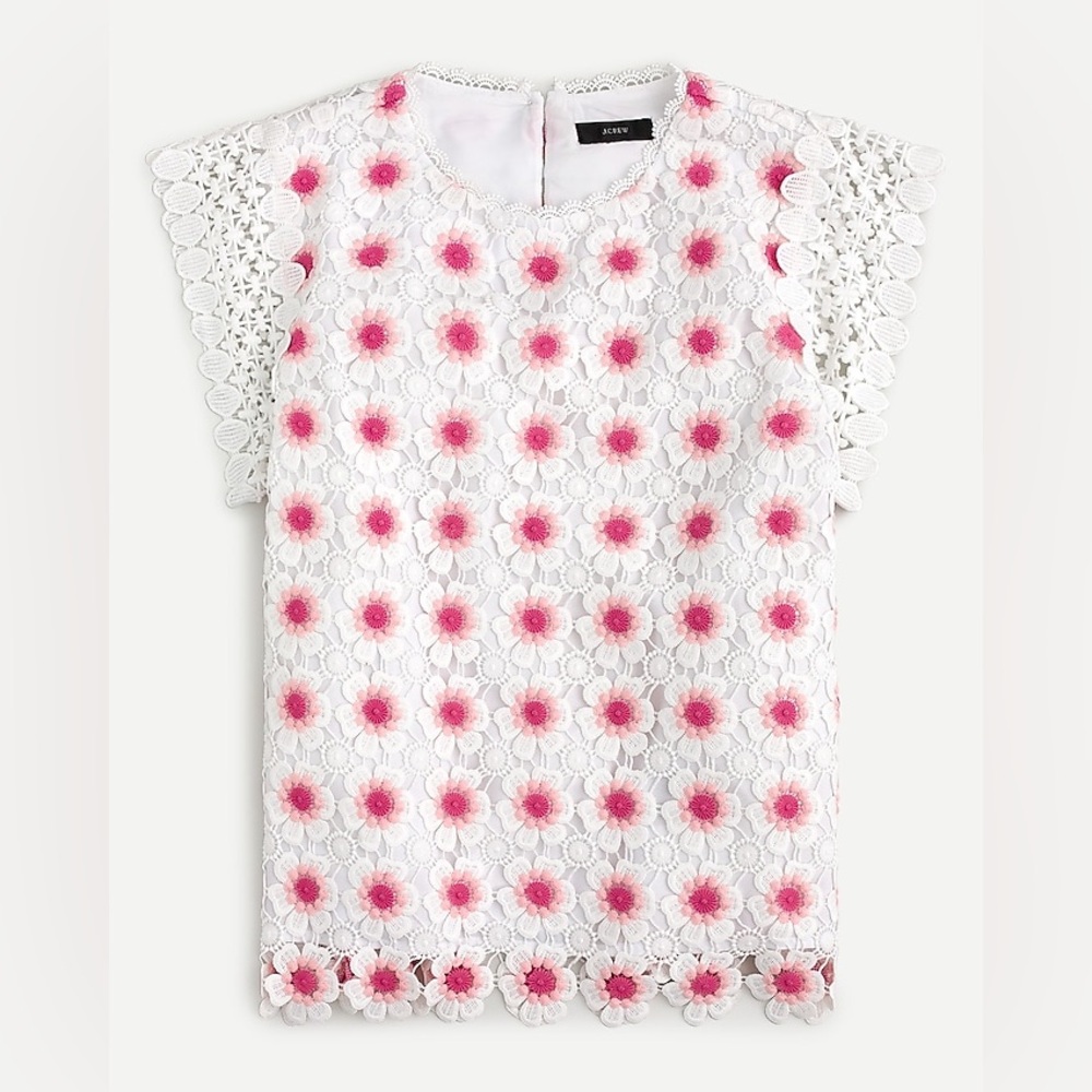J crew Floral Crochet Sleeveless Top size 10